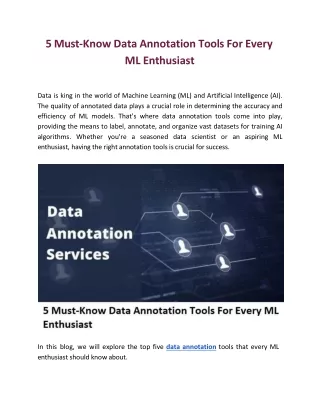 5 Must-Know Data Annotation Tools For Every ML Enthusiast