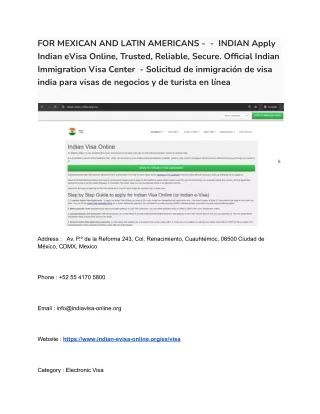 36 FOR MEXICAN AND LATIN AMERICANS -  -  INDIAN Apply Indian eVisa Online, Trusted, Reliable, Secure. Official Indian Im