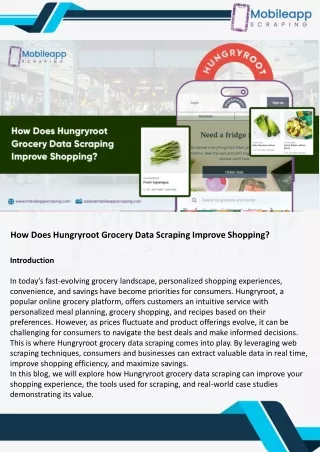 How Does Hungryroot Grocery Data Scraping Improve Shopping