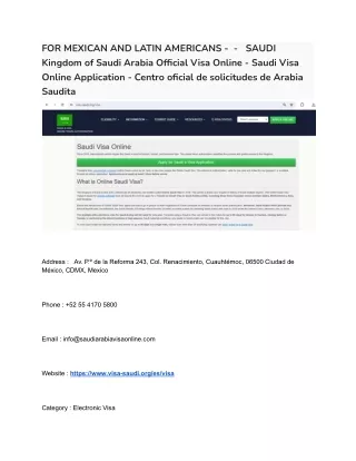 38FOR MEXICAN AND LATIN AMERICANS -  -   SAUDI Kingdom of Saudi Arabia Official Visa Online - Saudi Visa Online Applicat