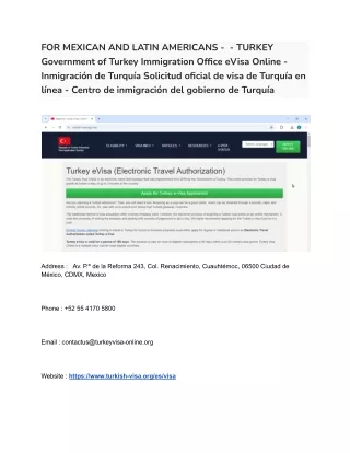 40 FOR MEXICAN AND LATIN AMERICANS -  - TURKEY  Government of Turkey Immigration Office eVisa Online - Inmigración de Tu