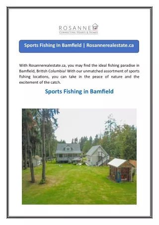 Sports Fishing In Bamfield  Rosannerealestate.ca