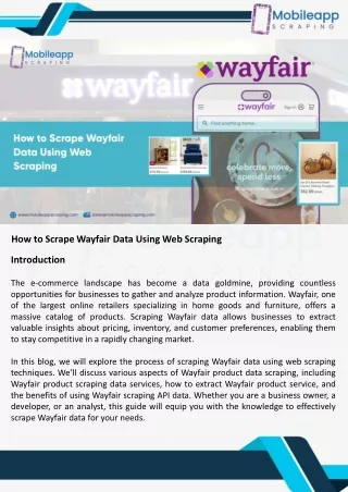 How to Scrape Wayfair Data Using Web Scraping pdf