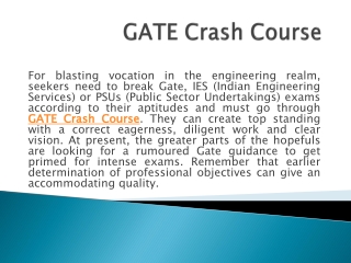 GATE crash Course