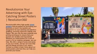 Revolutionize Your Advertising with Eye-Catching Street Posters-Revolution360