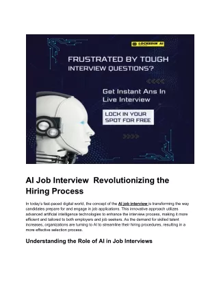 AI Job Interview  Revolutionizing the Hiring Process