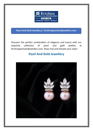 Pearl And Gold Jewellery  Krishnapearlsandjewellers