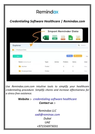 Credentialing Software Healthcare  Remindax.com