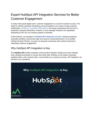 Expert HubSpot API Integration Services for Better Customer Engagement