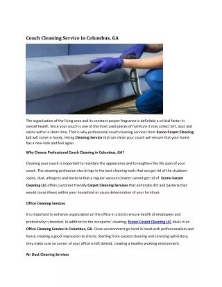 Couch Cleaning Service in Columbus