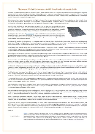 Maximising Off-Grid Adventures with 12V Solar Panels - A Complete Guide