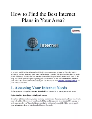 How to Find the Best Internet Plans in Your Area