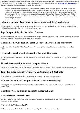 Die begehrtesten Casino-Jackpots in Deutschland: Wie und wo du sie knacken kanns