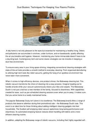 DustBustersTechniquesForKeepingYourRoomsPristine