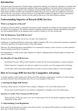 How to Leverage IOR Services for Competitive Advantage