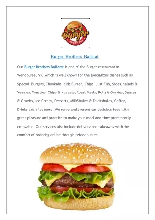 Burger Brothers Ballarat - Menu| Werribee - Order Now!