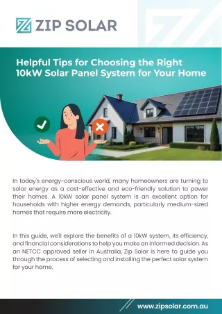 Helpful Tips for Choosing a 10kW Solar Panel for Medium Homes