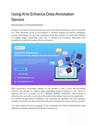 Using AI to Enhance Data Annotation Service