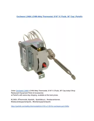 Cecilware L346A LCHM Afety Thermostat, 5_16_ X 3_bulb, 36_ Cap _ PartsFe