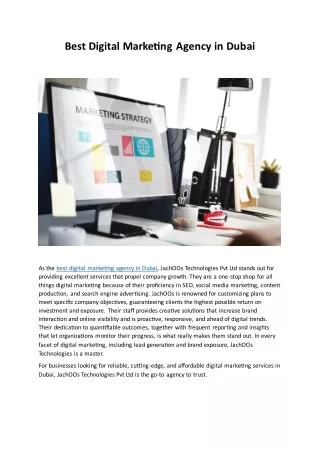 Best Digital Marketing Agency in Dubai