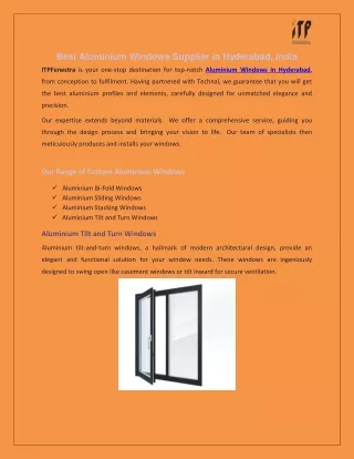 Best Aluminium Window Makers and Suppliers in Hyderabad