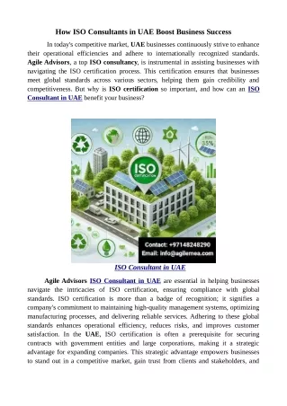 How ISO Consultants in UAE Boost Business Success