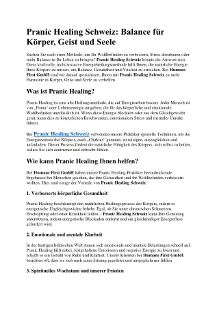 Pranic Healing Schweiz: Balance für Körper, Geist und Seele