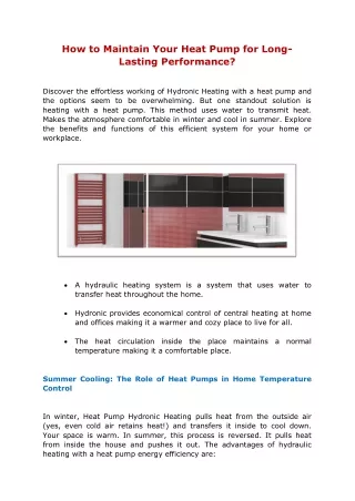 How to Maintain Your Heat Pump for Long-Lasting Performance?