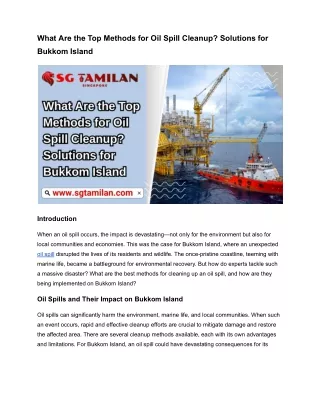 What Are the Top Methods for Oil Spill Cleanup_ Solutions for Bukkom Island