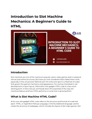 Introduction to Slot Machine Mechanics: A Beginner's Guide to HTML