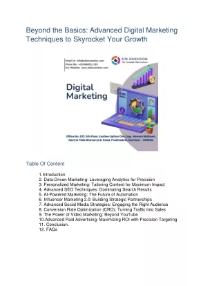 Beyond the Basics Advanced Digital Marketing Techniques to Skyrocket Your Growth