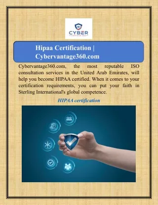 Hipaa Certification | Cybervantage360.com