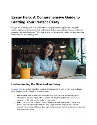 Essay Help_ A Comprehensive Guide to Crafting Your Perfect Essay