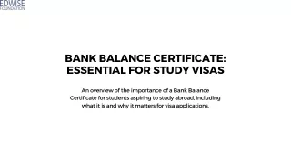 Bank Balance Certificate A Key to Unlocking Your Study Visa