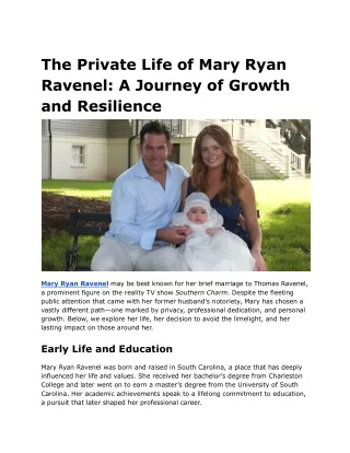 The Private Life of Mary Ryan Ravenel_ A Journey of Growth and Resilience