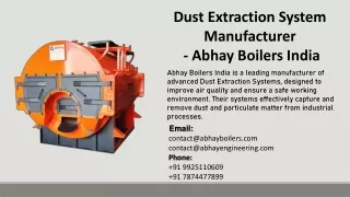 Dust Extraction System Manufacturer - Abhay Boilers India