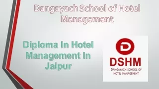 Diploma in hotel management in Jaipur