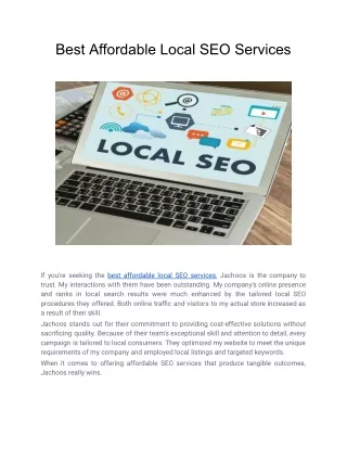 Best Affordable Local SEO Services