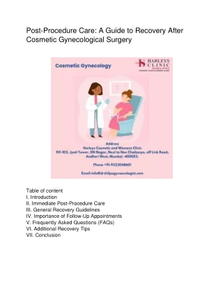 Your Essential Guide to Recovery After Cosmetic Gynecological Surgery.