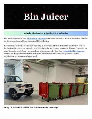 Residential bin cleaning