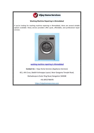 Washing Machine Repairing in Ahmedabad