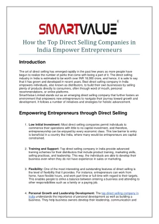 How the Top Direct Selling Companies in India Empower Entrepreneurs