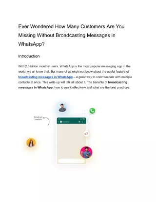 How Many Customers Are You Missing Without Broadcasting Messages in Whatsapp