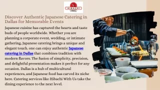Japanese Catering in Dallas – Authentic Hibachi Experience with Hibachi With Us