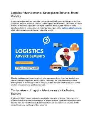 Logistics Advertisements_ Strategies to Enhance Brand Visibility