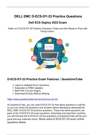 DELL EMC D-ECS-DY-23 Exam Questions - Best Preparation for Your D-ECS-DY-23 Exam