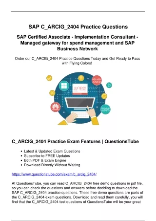 SAP C_ARCIG_2404 Exam Questions - Best Preparation for Your C_ARCIG_2404 Exam