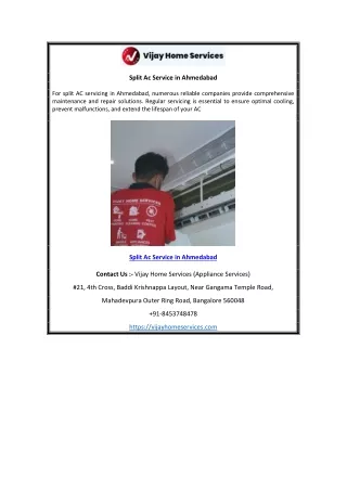 Split Ac Service in Ahmedabad