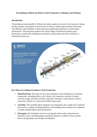 Streamlining Lithium-Ion Battery Pack Production Challenges and Solutions