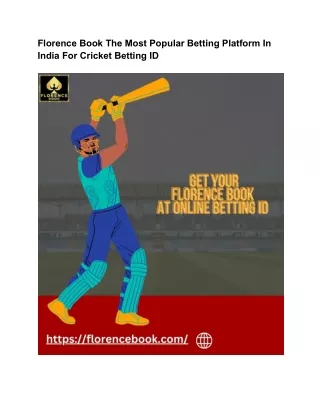 Florence Book The Most Popular Betting Platform In India For Cricket Betting ID